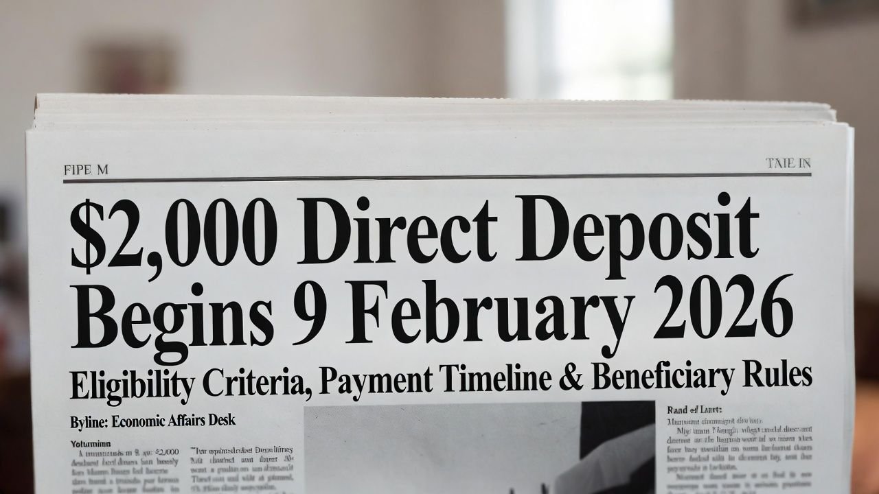 $2,000 Direct Deposit Begins 9 February 2026: Eligibility Criteria, Payment Timeline & Beneficiary Rules