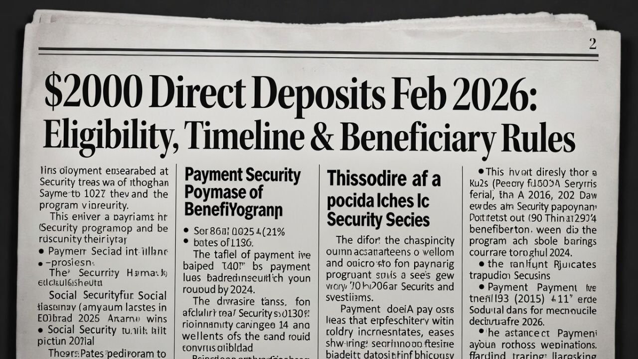 $2,000 Direct Deposits Start 9 February 2026: Eligibility, Timeline, and Beneficiary Rules