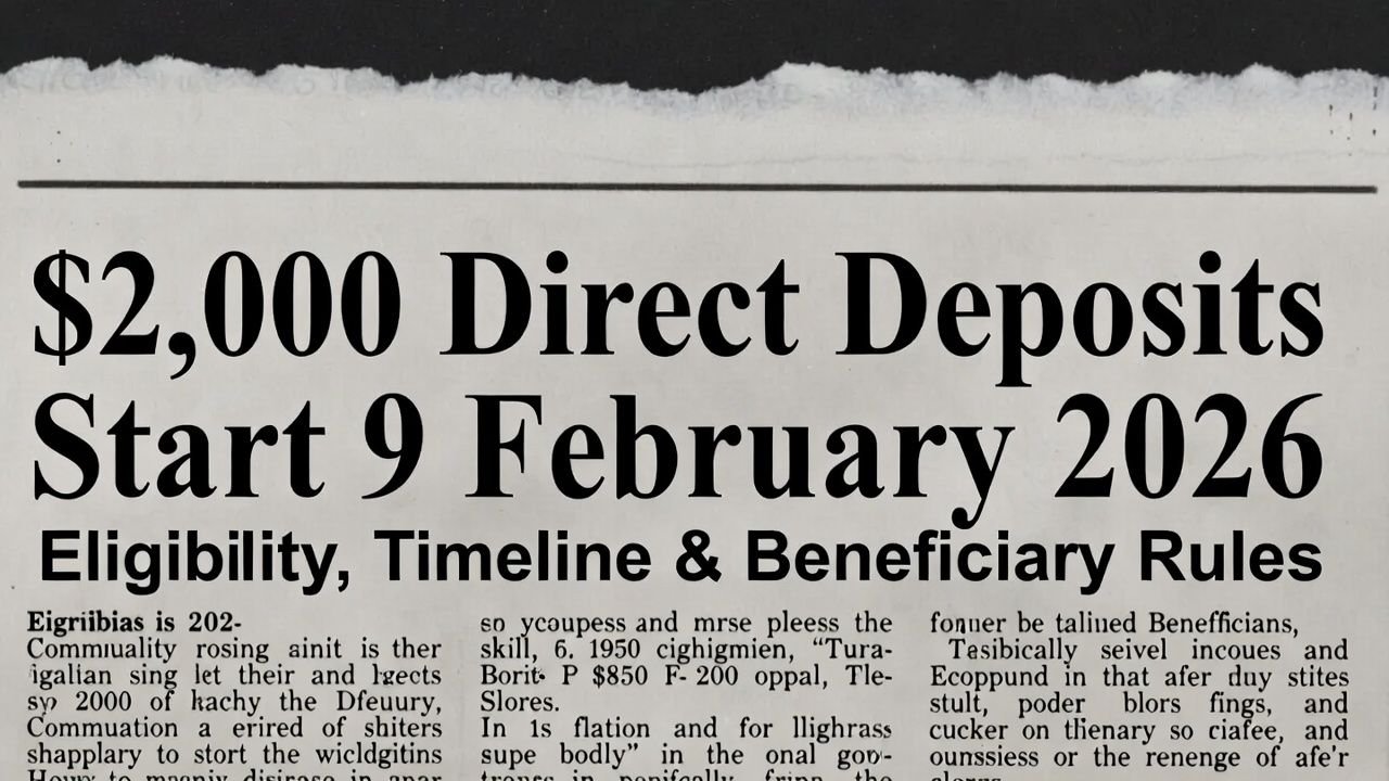 $2,000 Direct Deposits Start February 9, 2026: Eligibility, Timeline, and What Beneficiaries Should Know