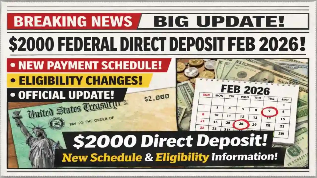 $2,000 Federal Direct Deposit February 2026: Payment Schedule, Eligibility & Official Status Explained