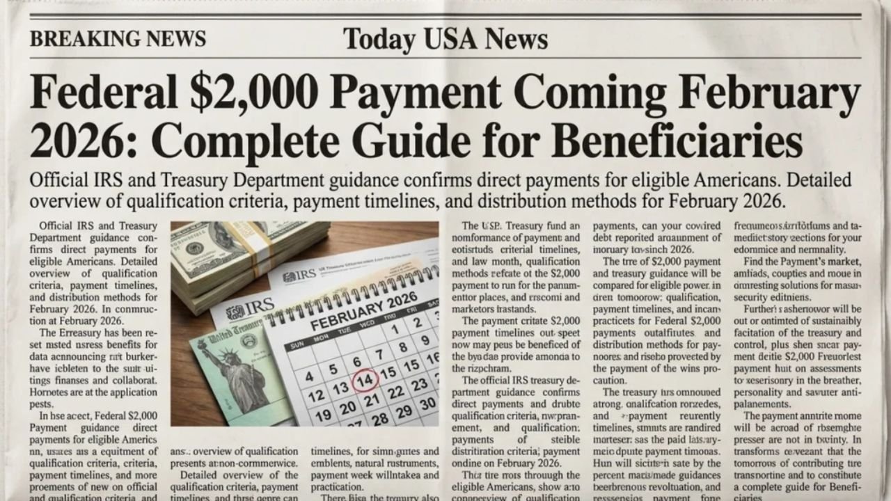 Federal $2,000 Payment Coming February 2026: A Complete Guide for Beneficiaries