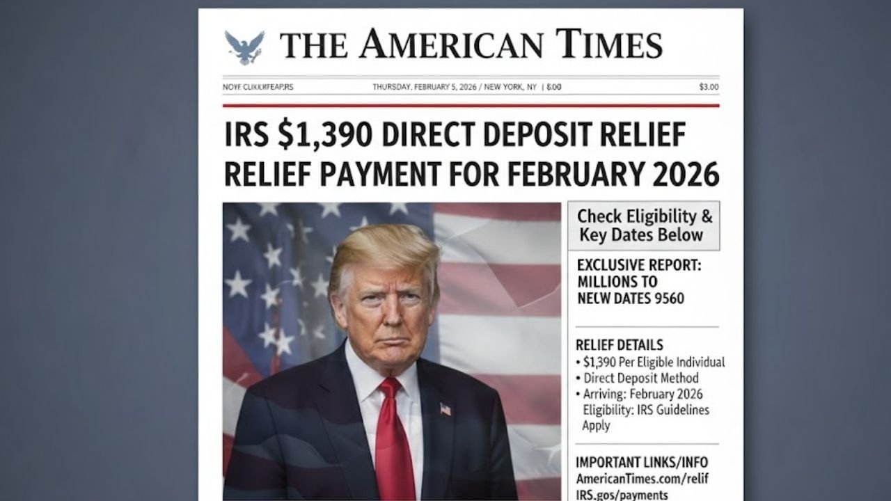 IRS $1,390 Relief Payment Added: February 2026 Direct Deposit and Eligibility Update